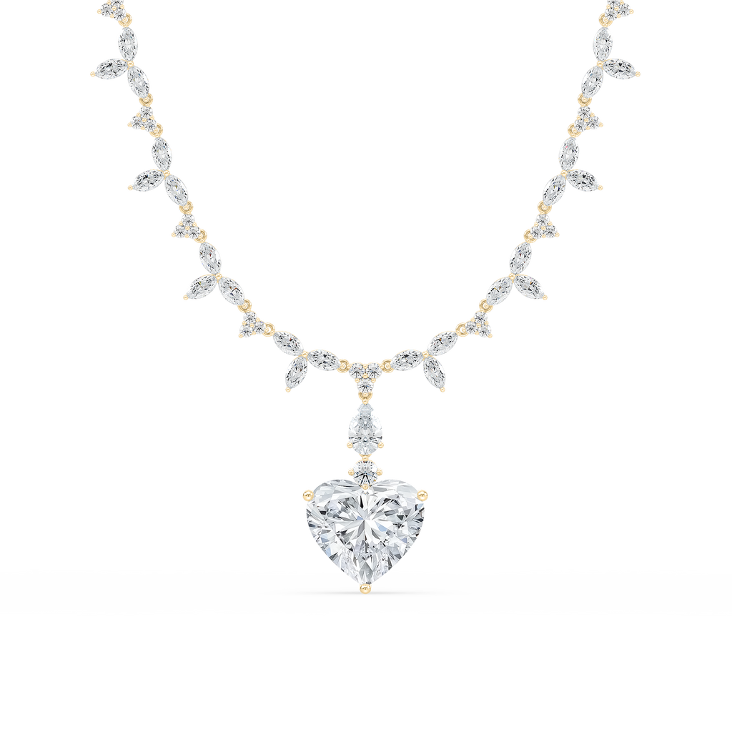 40 ½ ctw Heart LGD Drop Necklace Pendant - 18 Inches - Signature Collection