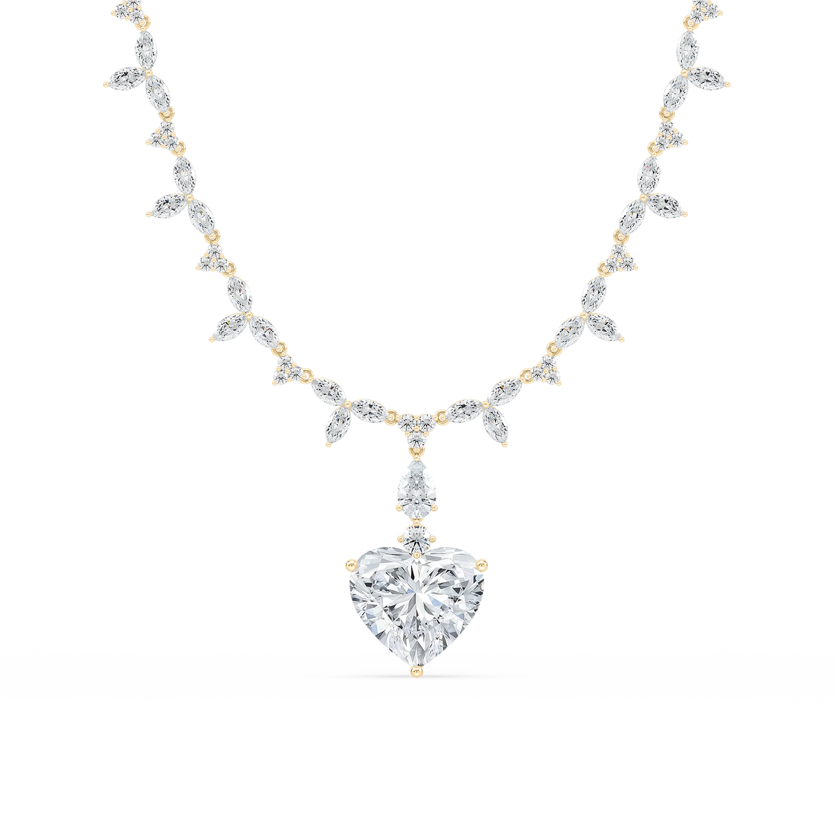 40 ½ ctw Heart LGD Drop Necklace Pendant - 18 Inches - Signature Collection