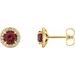 Round 4-Prong Halo-Style Earrings