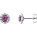 Round 4-Prong Halo-Style Earrings