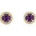 Round 4-Prong Halo-Style Earrings