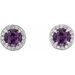 Round 4-Prong Halo-Style Earrings