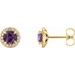 Round 4-Prong Halo-Style Earrings
