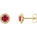 Round 4-Prong Halo-Style Earrings