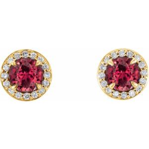 Round 4-Prong Halo-Style Earrings