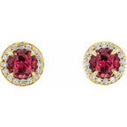 Round 4-Prong Halo-Style Earrings