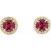 Round 4-Prong Halo-Style Earrings