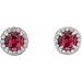 Round 4-Prong Halo-Style Earrings
