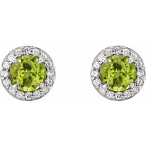 Round 4-Prong Halo-Style Earrings