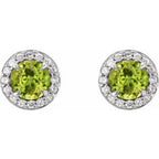 Round 4-Prong Halo-Style Earrings
