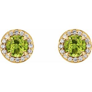 Round 4-Prong Halo-Style Earrings
