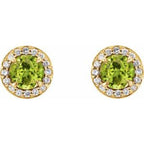 Round 4-Prong Halo-Style Earrings