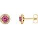 Round 4-Prong Halo-Style Earrings
