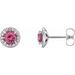 Round 4-Prong Halo-Style Earrings