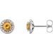 Round 4-Prong Halo-Style Earrings