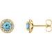 Round 4-Prong Halo-Style Earrings