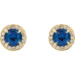 Round 4-Prong Halo-Style Earrings