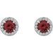 Round 4-Prong Halo-Style Earrings