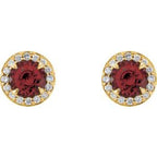 Round 4-Prong Halo-Style Earrings