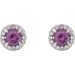 Round 4-Prong Halo-Style Earrings