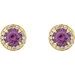 Round 4-Prong Halo-Style Earrings