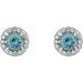 Round 4-Prong Halo-Style Earrings