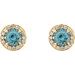 Round 4-Prong Halo-Style Earrings