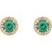 Round 4-Prong Halo-Style Earrings