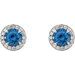 Round 4-Prong Halo-Style Earrings