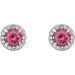 Round 4-Prong Halo-Style Earrings