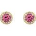 Round 4-Prong Halo-Style Earrings