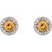 Round 4-Prong Halo-Style Earrings