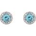 Round 4-Prong Halo-Style Earrings