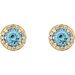 Round 4-Prong Halo-Style Earrings