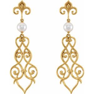 Fleur-de-lis Pearl Earrings