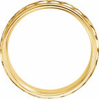 Milgrain Woven-Design Comfort-Fit Half Round Band
