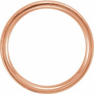 Stepped-Edge Comfort-Fit Half Round Band with Hammer Finish