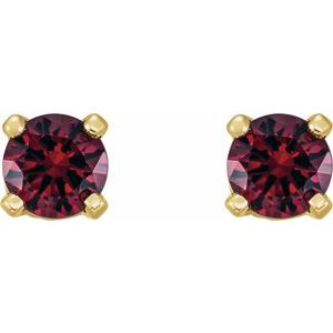 Round 4-Prong Youth Birthstone Stud Earrings