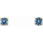 Round 4-Prong Youth Birthstone Stud Earrings