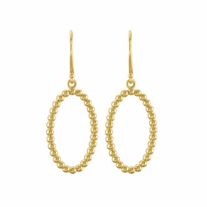 Beaded Oval Earrings