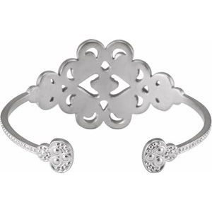 Accented Granulated Cuff Bracelet