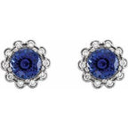 Round 4-Prong Halo-Style Earrings