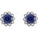 Round 4-Prong Halo-Style Earrings