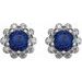 Round 4-Prong Halo-Style Earrings