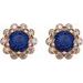 Round 4-Prong Halo-Style Earrings
