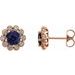 Round 4-Prong Halo-Style Earrings
