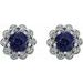 Round 4-Prong Halo-Style Earrings