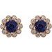 Round 4-Prong Halo-Style Earrings