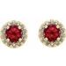 Round 4-Prong Halo-Style Earrings