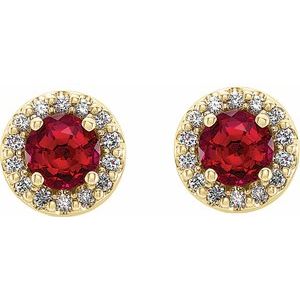 Round 4-Prong Halo-Style Earrings